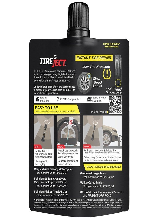 TireJect Automotive Sedan/Crossover/Truck 2-in-1 Tire Sealant & Bead Sealer Kit for tire repair of leaks and punctures - Image 3